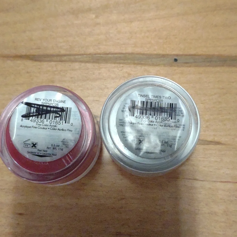 Young Nails slickpour powder coat tinsel times two & rev your engine .05 oz each